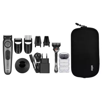Braun BT7940 zastrihávač fúzov, 0.5-20 mm, dobíjací, 4 nástavce + Gillette, šedý Braun BT7940 zastrihávač fúzov, 0.5-20 mm, dobíjací, 4 nástavce + Gillette, šedý