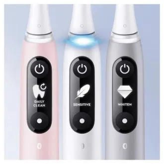 Oral-B iO Series 6s elektrická zubná kefka, časovač, tlakový senzor, 5 programov, aplikácia Oral-B, biela