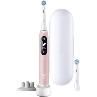 Oral-B iO Series 6s elektrická zubná kefka, časovač, tlakový senzor, 5 programov, aplikácia Oral-B, ružová