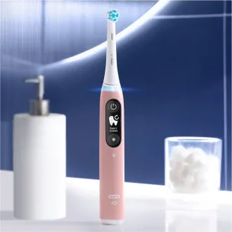 Oral-B iO Series 6s elektrická zubná kefka, časovač, tlakový senzor, 5 programov, aplikácia Oral-B, ružová