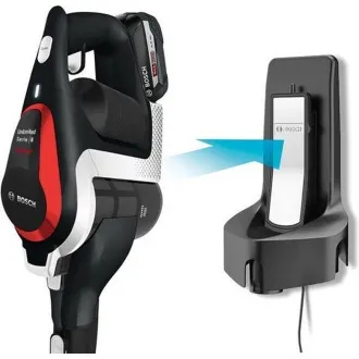Bosch Unlimited Series 8 tyčový vysávač, akumulátorový, 63 dB, bezvreckový, čierna