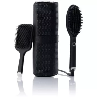 GHD Glide teplovzdušná kefa, iontová technológia, darčeková sada, Iced Luxe Collection, čierna