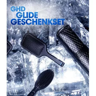GHD Glide teplovzdušná kefa, iontová technológia, darčeková sada, Iced Luxe Collection, čierna