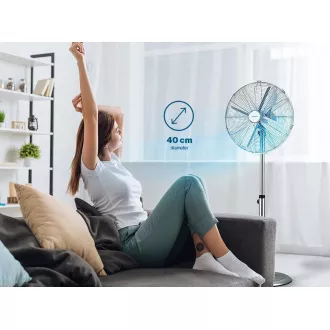 Orava SF-200 X stojanový kovový ventilátor, 3 stupne rýchlosti, automatické otáčanie, strieborná