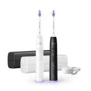 Philips Sonicare 6500 Gentle clean sada elektrických zubných kefiek, 2 kusy, čierna a biela