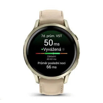 Garmin Venu 4 (41 mm) Zlaté / Biely silikónový remienok a Light Sand kožený remienok, EU Garmin Venu 4 (41 mm) Zlaté / Biely silikónový remienok a Light Sand kožený remienok, EU
