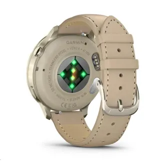 Garmin Venu 4 (41 mm) Zlaté / Biely silikónový remienok a Light Sand kožený remienok, EU Garmin Venu 4 (41 mm) Zlaté / Biely silikónový remienok a Light Sand kožený remienok, EU