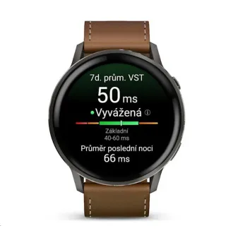 Garmin Venu 4 (45 mm) Slate / Čierny silikónový remienok a Hnedý kožený remienok, EU