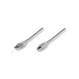 MANHATTAN Kábel USB 2.0 AB prepojovací 3m (strieborný)