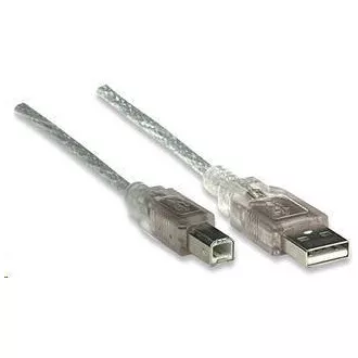 MANHATTAN Kábel USB 2.0 AB prepojovací 3m (strieborný)
