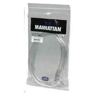 MANHATTAN Kábel USB 2.0 AB prepojovací 3m (strieborný)