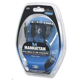 MANHATTAN prevodník z USB na 2x sériový port (USB AM/DB9M(2), RS232) MANHATTAN prevodník z USB na 2x sériový port (USB AM/DB9M(2), RS232)