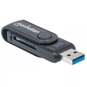MANHATTAN Čítačka pamäťových kariet Mini, 24 v 1, USB 3.0, čierna, externá