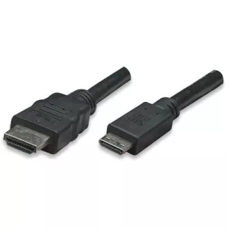 MANHATTAN kábel High Speed HDMI 3D, Mini HDMI Male to Male, tienený, čierny, 1, 8m