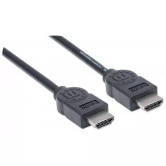 MANHATTAN kábel High Speed HDMI 4K, 3D, Male to Male, tienený, čierny, 5m