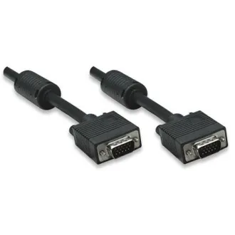 MANHATTAN kábel SVGA k monitoru s feritovými jadrami, HD15 Male / HD15 Male, 1.8m, Black