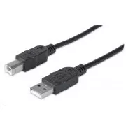 MANHATTAN Hi-Speed USB Device Cable, Type-A Male to Type-B Male, 0, 5m, Black