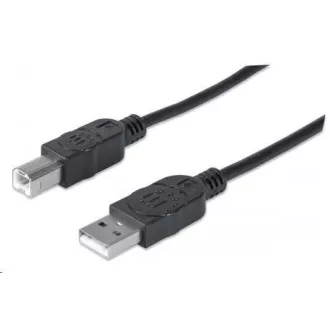 MANHATTAN Hi-Speed USB Device Cable, Type-A Male to Type-B Male, 0, 5m, Black