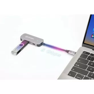 MANHATTAN Dokovacia stanica USB-C 3v1, 1xHDMI, 1xUSB-C, 1xUSB, sivá