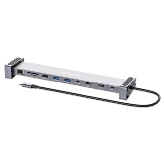 MANHATTAN Dokovacia stanica USB-C 10v1, 2xHDMI, 2xUSB-C, 3xUSB, 1xRJ45, čítačka SD kariet, sivá MANHATTAN Dokovacia stanica USB-C 10v1, 2xHDMI, 2xUSB-C, 3xUSB, 1xRJ45, čítačka SD kariet, sivá