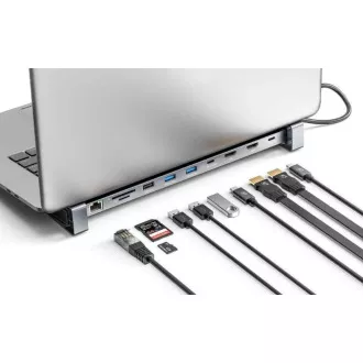 MANHATTAN Dokovacia stanica USB-C 10v1, 2xHDMI, 2xUSB-C, 3xUSB, 1xRJ45, čítačka SD kariet, sivá MANHATTAN Dokovacia stanica USB-C 10v1, 2xHDMI, 2xUSB-C, 3xUSB, 1xRJ45, čítačka SD kariet, sivá