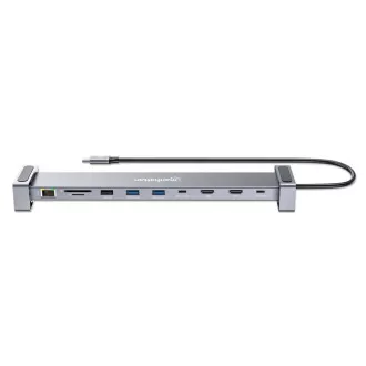 MANHATTAN Dokovacia stanica USB-C 10v1, 2xHDMI, 2xUSB-C, 3xUSB, 1xRJ45, čítačka SD kariet, sivá MANHATTAN Dokovacia stanica USB-C 10v1, 2xHDMI, 2xUSB-C, 3xUSB, 1xRJ45, čítačka SD kariet, sivá