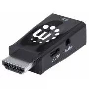 Manhattan adaptér HDMI na VGA, Micro Converter, HDMI Male na VGA Female, audio, čierna