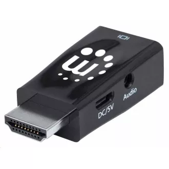 Manhattan adaptér HDMI na VGA, Micro Converter, HDMI Male na VGA Female, audio, čierna
