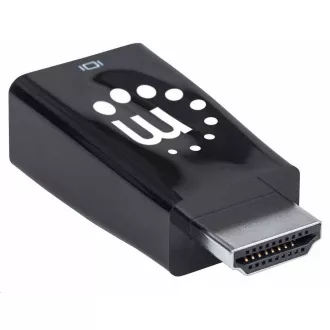 Manhattan adaptér HDMI na VGA, Micro Converter, HDMI Male na VGA Female, audio, čierna