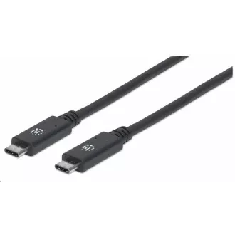 Manhattan USB-C kábel, USB 3.1 Gen 2, USB-C Male na USB-C Male, 10 Gbps, 5 A, 1m, čierna