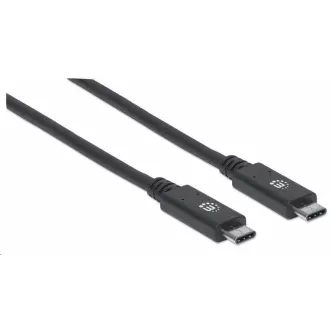 Manhattan USB-C kábel, USB 3.1 Gen 2, USB-C Male na USB-C Male, 10 Gbps, 5 A, 1m, čierna
