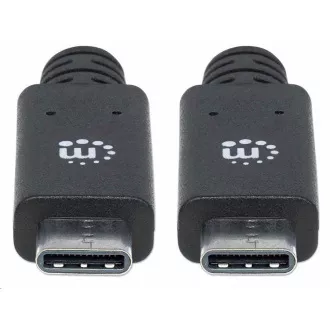 Manhattan USB-C kábel, USB 3.1 Gen 2, USB-C Male na USB-C Male, 10 Gbps, 5 A, 1m, čierna