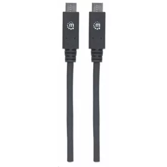 Manhattan USB-C kábel, USB 3.1 Gen 2, USB-C Male na USB-C Male, 10 Gbps, 5 A, 1m, čierna