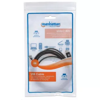Manhattan USB-C kábel, USB 3.1 Gen 2, USB-C Male na USB-C Male, 10 Gbps, 5 A, 1m, čierna