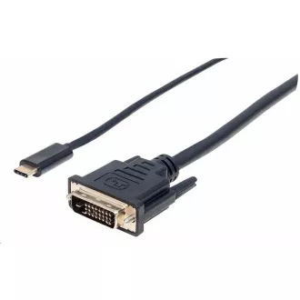 Manhattan kábel USB-C na DVI, 2m, čierna