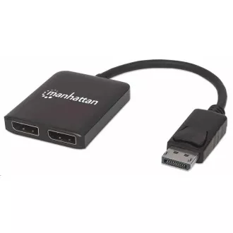 Manhattan rozbočovač, MST húb, DisplayPort na Dual DisplayPort (M/F), 4K @ 30Hz, čierna Manhattan rozbočovač, MST húb, DisplayPort na Dual DisplayPort (M/F), 4K @ 30Hz, čierna