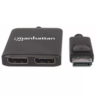 Manhattan rozbočovač, MST húb, DisplayPort na Dual DisplayPort (M/F), 4K @ 30Hz, čierna Manhattan rozbočovač, MST húb, DisplayPort na Dual DisplayPort (M/F), 4K @ 30Hz, čierna
