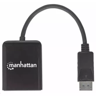 Manhattan rozbočovač, MST húb, DisplayPort na Dual DisplayPort (M/F), 4K @ 30Hz, čierna Manhattan rozbočovač, MST húb, DisplayPort na Dual DisplayPort (M/F), 4K @ 30Hz, čierna