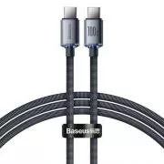 Baseus Crystal Shine Series nabíjací / dátový kábel USB-C / USB-C 100W 1, 2m, čierna