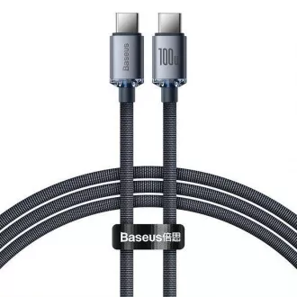 Baseus Crystal Shine Series nabíjací / dátový kábel USB-C / USB-C 100W 1, 2m, čierna Baseus Crystal Shine Series nabíjací / dátový kábel USB-C / USB-C 100W 1, 2m, čierna