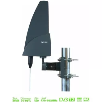 EVOLVEO Shark, aktívna vonkajšia anténa DAB+/DVB-T2, filter LTE, 4G, 5G EVOLVEO Shark, aktívna vonkajšia anténa DAB+/DVB-T2, filter LTE, 4G, 5G