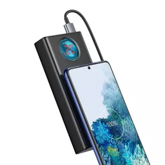 Baseus Amblight powerbanka s digitálnym displejom QC 30000mAh Overseas Edition + kábel Type-C/Type-C 100W 1m, čierna
