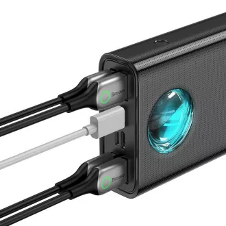 Baseus Amblight powerbanka s digitálnym displejom QC 30000mAh Overseas Edition + kábel Type-C/Type-C 100W 1m, čierna