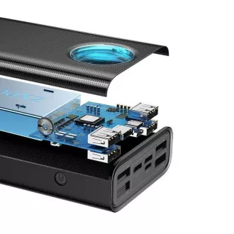 Baseus Amblight powerbanka s digitálnym displejom QC 30000mAh Overseas Edition + kábel Type-C/Type-C 100W 1m, čierna
