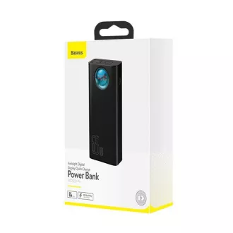 Baseus Amblight powerbanka s digitálnym displejom QC 30000mAh Overseas Edition + kábel Type-C/Type-C 100W 1m, čierna