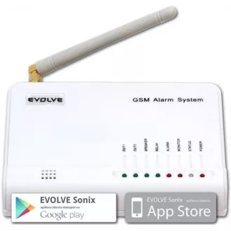 EVOLVEO Sonix - bezdrôtový GSM alarm (4 ks diaľk. ovl., PIR čidlo pohybu, čidlo na dvere/okno, externé repro, Android/iPhone