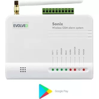 EVOLVEO Sonix - bezdrôtový GSM alarm (4 ks diaľk. ovl., PIR čidlo pohybu, čidlo na dvere/okno, externé repro, Android/iPhone