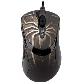 A4tech XL-747H, herná myš, ANTI-VIBRATE, 3600DPI, motív pavúk hnedý