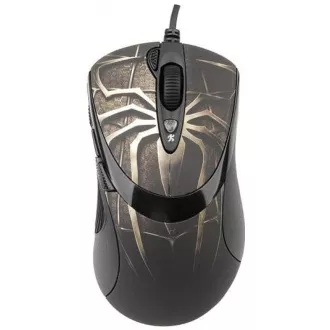 A4tech XL-747H, herná myš, ANTI-VIBRATE, 3600DPI, motív pavúk hnedý