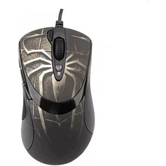 A4tech XL-747H, herná myš, ANTI-VIBRATE, 3600DPI, motív pavúk hnedý